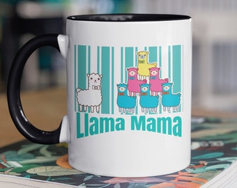 Llama Mama Coffee Mug, Adorable Llama Babies Design, 11oz