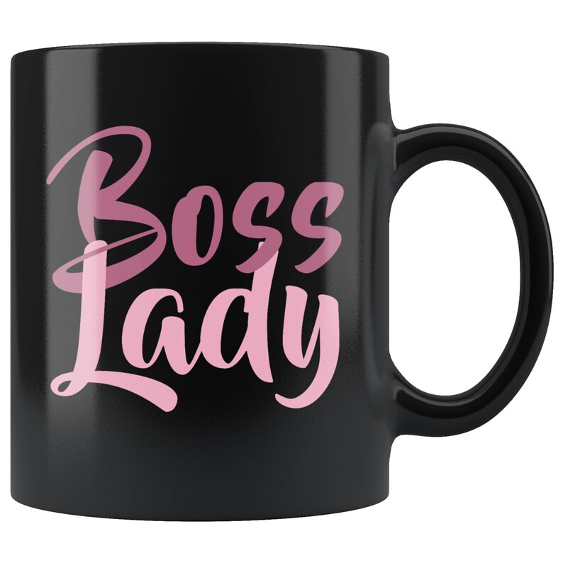 BOSS LADY Pretty in Pink Font Women's Coffee Mug Woman | Etsy