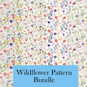 Wildflower Pattern Bundle - Seamless floral pattern for dress or handbag flowers for mousepads phone cases paper digital png svg file