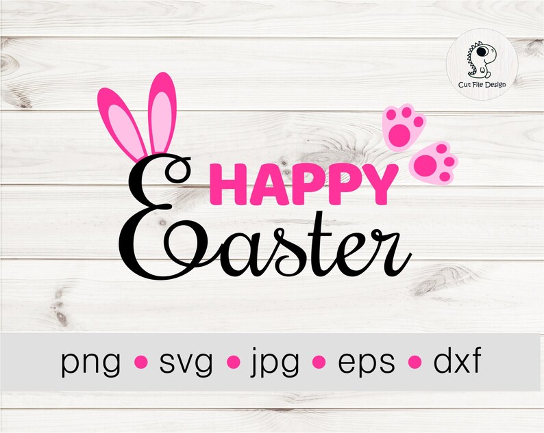 Happy easter svg Easter bunny svg Printable quote png image 0