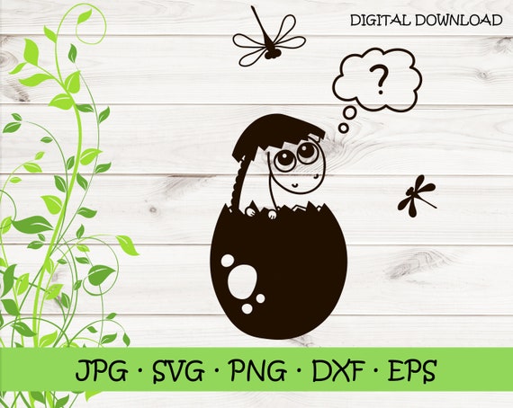 Download Funny Dinosaur Svg Baby Dino In Egg Dragonfly Svg Cute Etsy PSD Mockup Templates