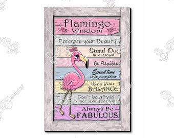 Shabby Chic Pastel Flamingo Love Set of 3 Metal Tins Boxes 20x9.5cm Watercolour 