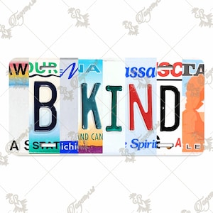 Be Kind License Plate – Inspirational Car Tag – Vintage Style Kindness Auto Decor – Positive Quote Gift for Car, Truck, or Wall Display