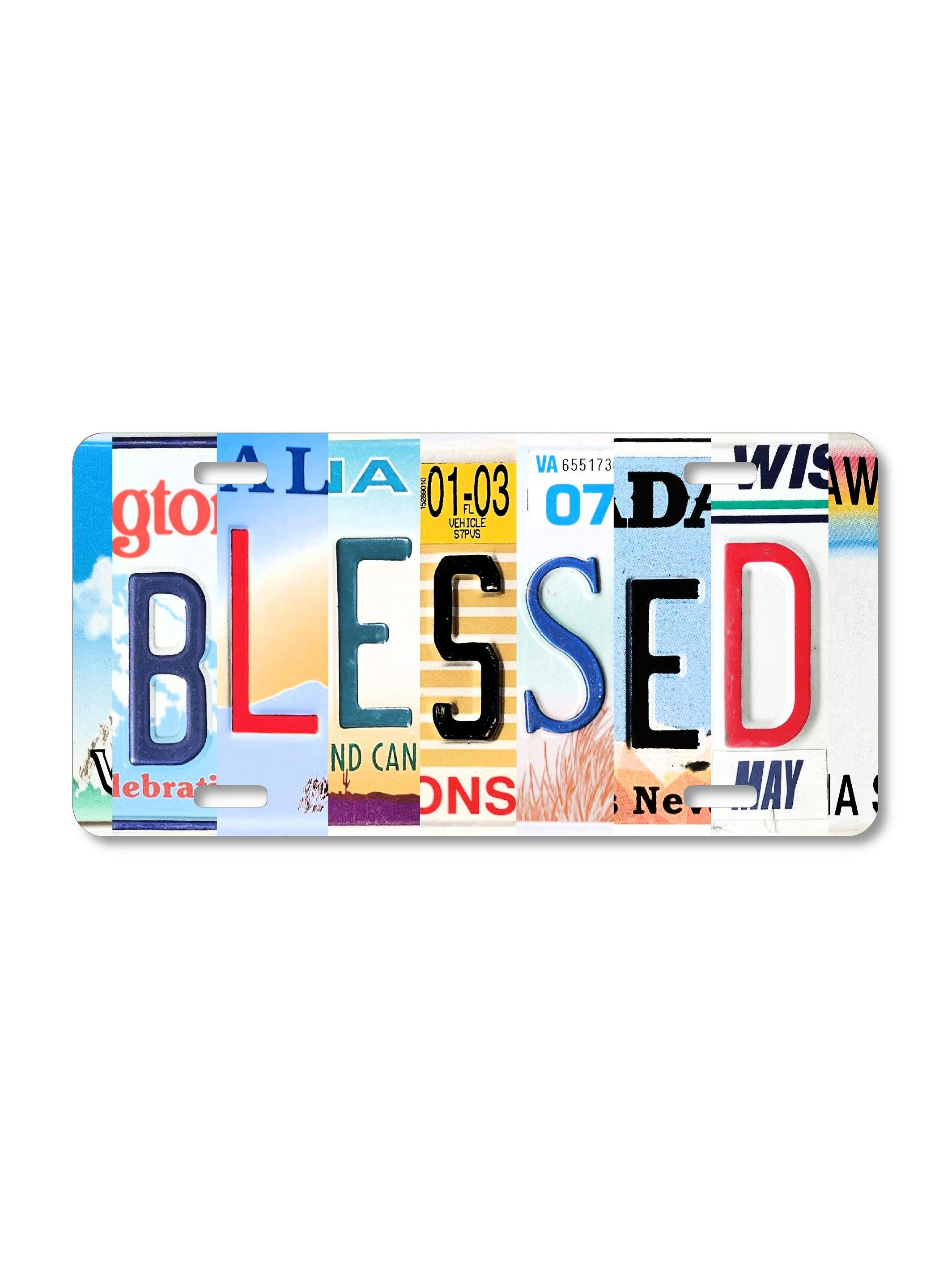 Blessed License Plate – Inspirational Flat Print Aluminum Car Tag Faith ...
