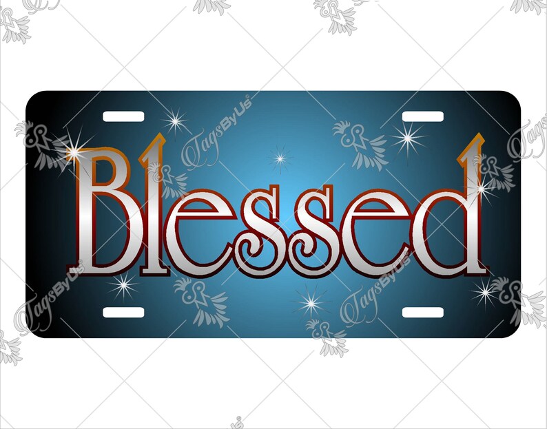 Blessed License Plate Digital Download Designs Car Tag PNG Etsy