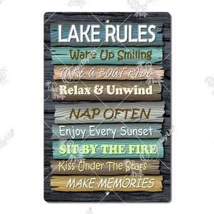 Lake Rules Metal Sign