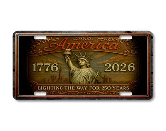 Statue of Liberty 250th Anniversary License Plate: Patriotic USA Tribute