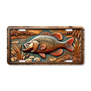 Redear Sunfish License Plate: Embossed-Look Shellcracker Fishing Art