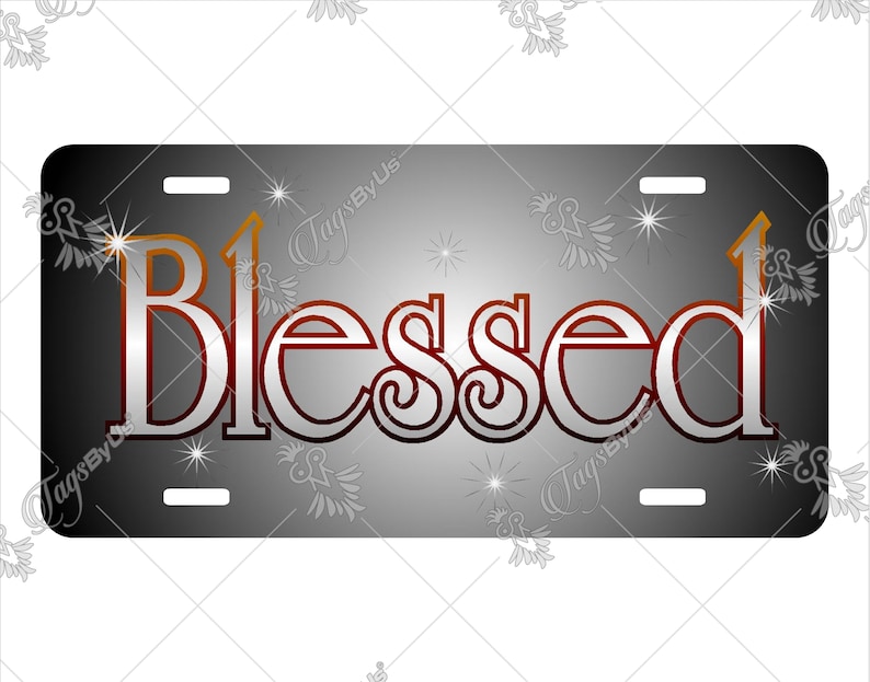 Blessed License Plate Digital Download Designs Car Tag PNG Etsy