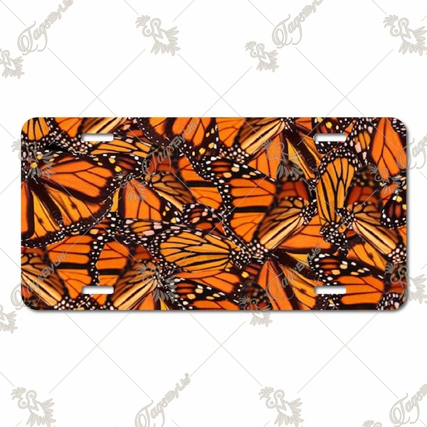 Monarch Butterfly License Plate with Optional Matching Key Chain