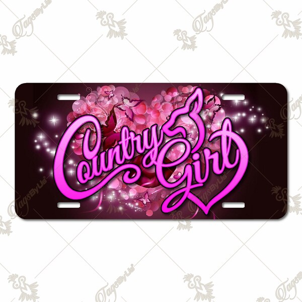 Country Girl Deer License Plate with Optional Matching Key Chain