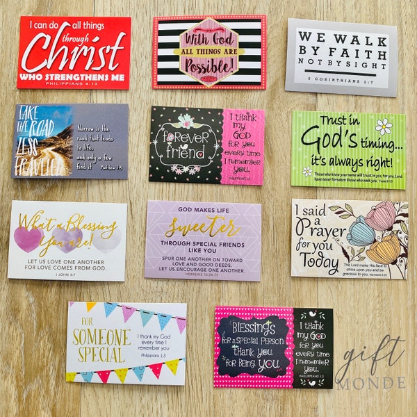 25 Assorted Bible Verse Quotes Random Acts of Kindness Pass It On Cards Friends Strangers Postcards Catholic Christian Gift Present Tags