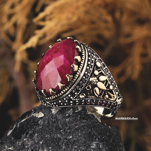 Men's Ring Turkish 925 Sterling Silver Handmade Jewelry - Etsy