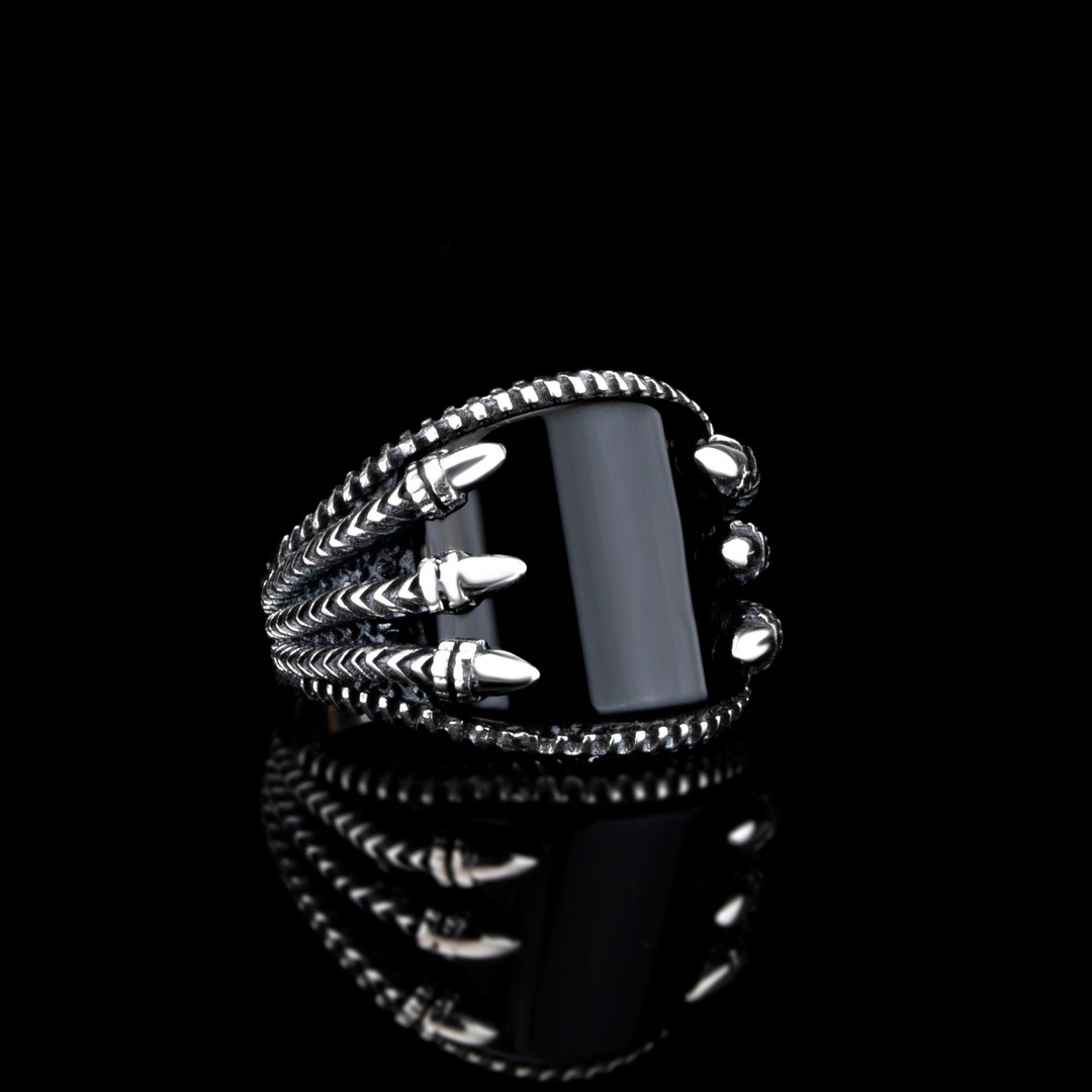 Men's Ring Turkish 925 Sterling Silver Handmade Jewelry Black Onyx ...