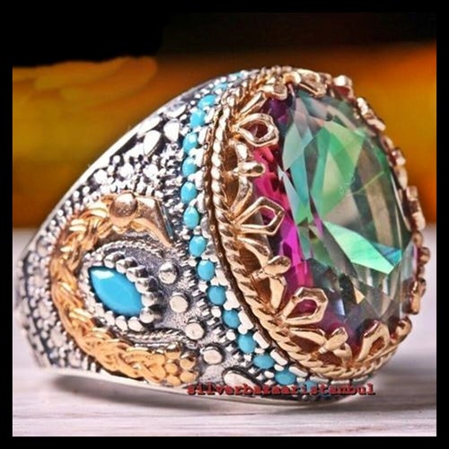 Men's Ring Turkish 925 Sterling Silver Handmade Jewelry - Etsy