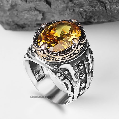 Men's Ring Turkish 925 Sterling Silver Handmade Jewelry - Etsy