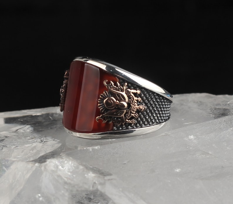 925 Sterling Silver Handmade Jewelry Ruby Men/'s Ring