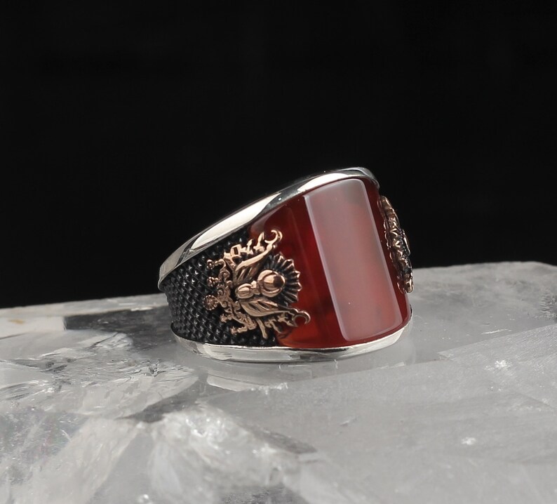 925 Sterling Silver Handmade Jewelry Ruby Men/'s Ring