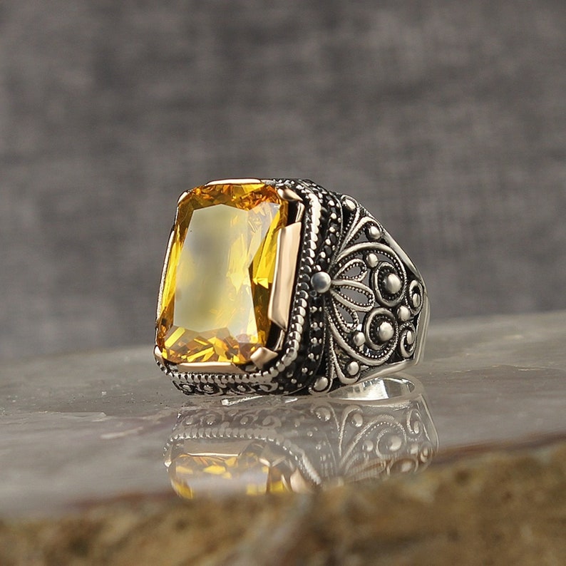 Details about Turkish Handmade 925 Sterling Silver Jewelry Citrine Men's Ring #TR Details about Turkish Handmade 925 Sterling Silver Jewelry Citrine Men's Ring #TR
