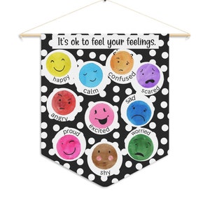 Feelings Sign: Calming Corner Classroom Tapestry (18x21in)