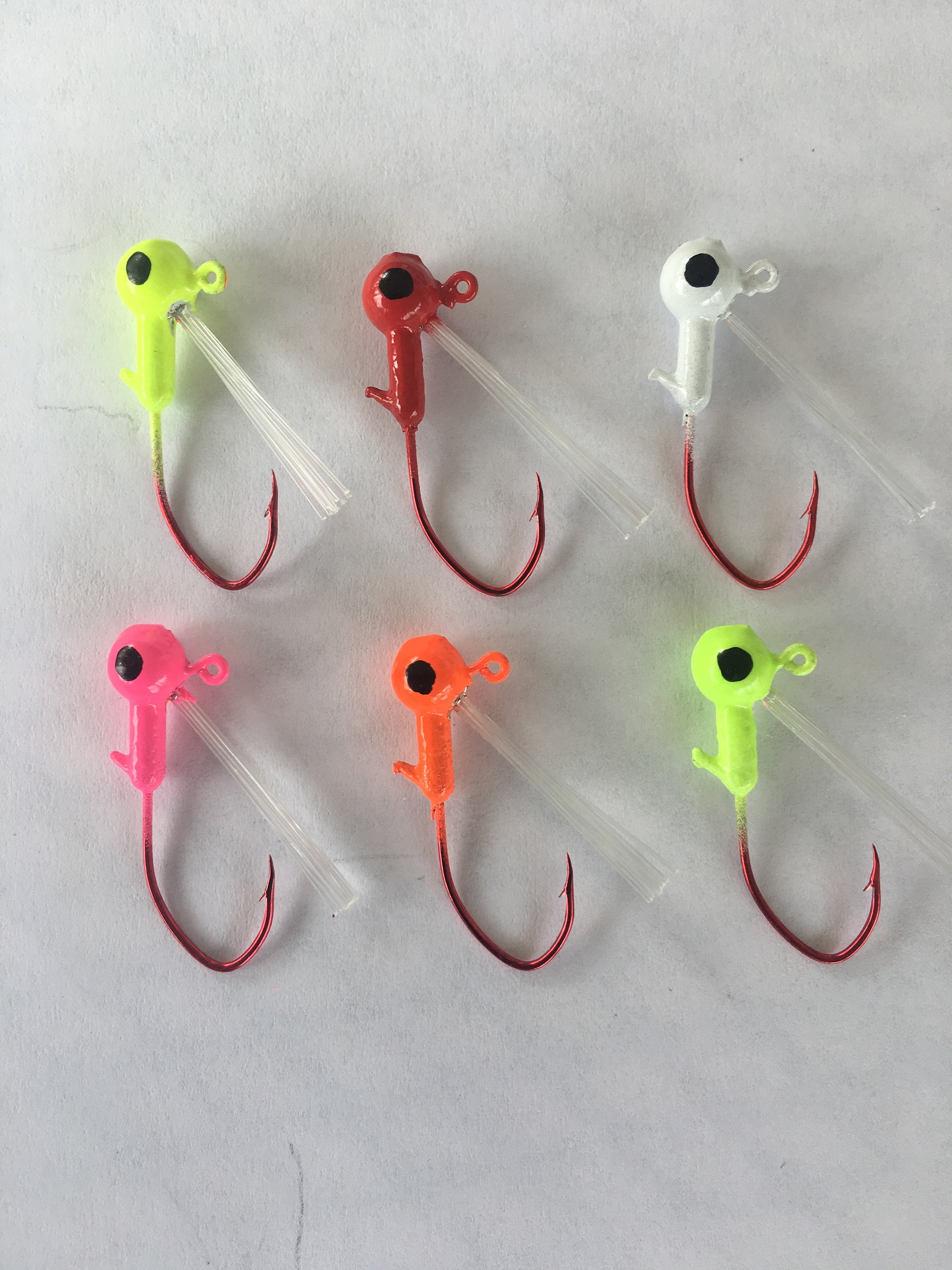 Buy 10 Pack 1/16 Weedless Jig Heads With Eyes 2 Sickle Hooks Online in  India 