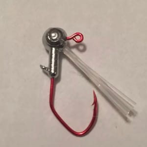 10 pack 1/16 Weedless Multi-Color Crappie Jig Heads with Eyes #2 Sickle  Hooks
