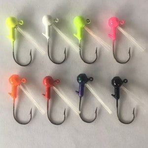 10 Pack 1/16 Weedless Painted Crappie Jig Heads