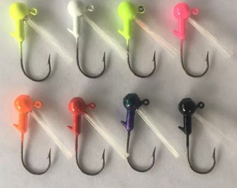10 Pack 1/16 Weedless Painted Crappie Jig Heads