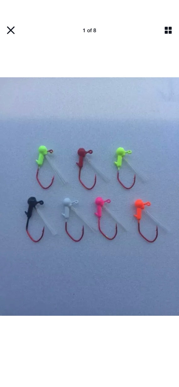 10 Pack 1/32 Weedless Painted Crappie Jig Heads 