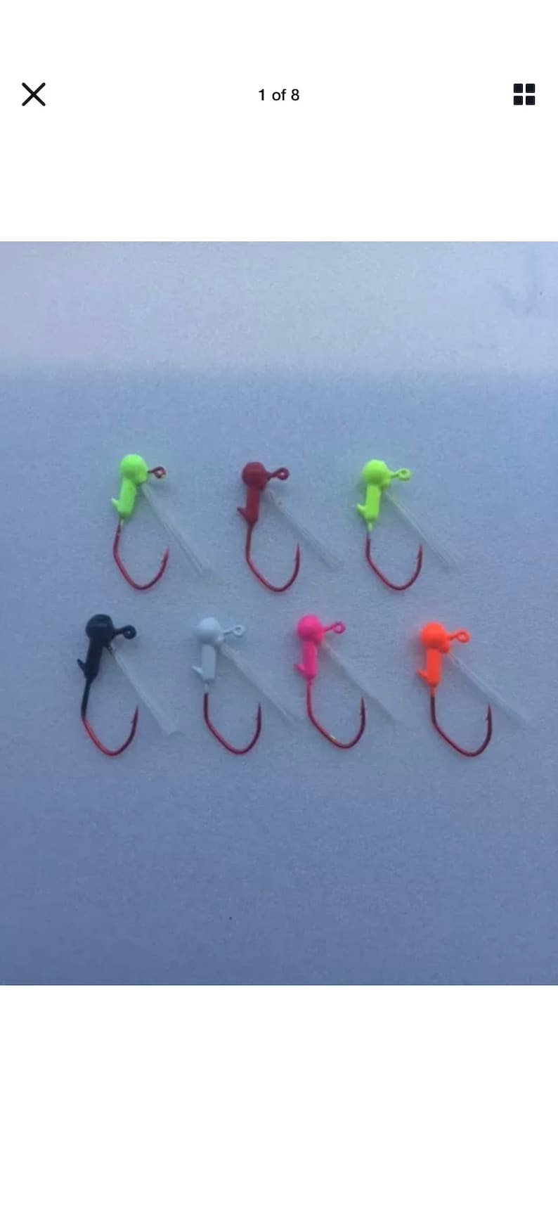 10 Pack 1/32 Weedless Painted Crappie Jig Heads Etsy