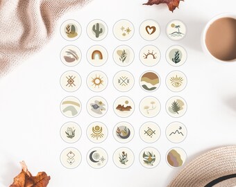 Boho Instagram Highlight Icons, Abstract Earthy App Covers (Digital Download)