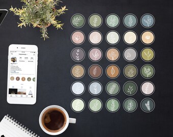 Neutral Flower Instagram Highlight Icons, Plants App Icons (Digital Download)