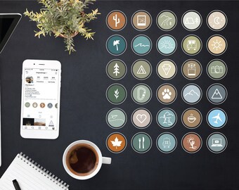 30 Outdoors Adventure Instagram Highlight Icons (PNG)