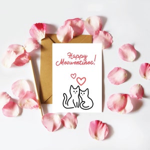 Happy Meowentines! Valentines Day cards, Printable Template, Digital Download, Funny, Cat Lovers