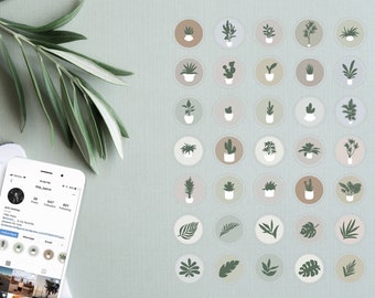 Plant Instagram Highlight Icons, Neutral App Icons Bundle (Digital Download)