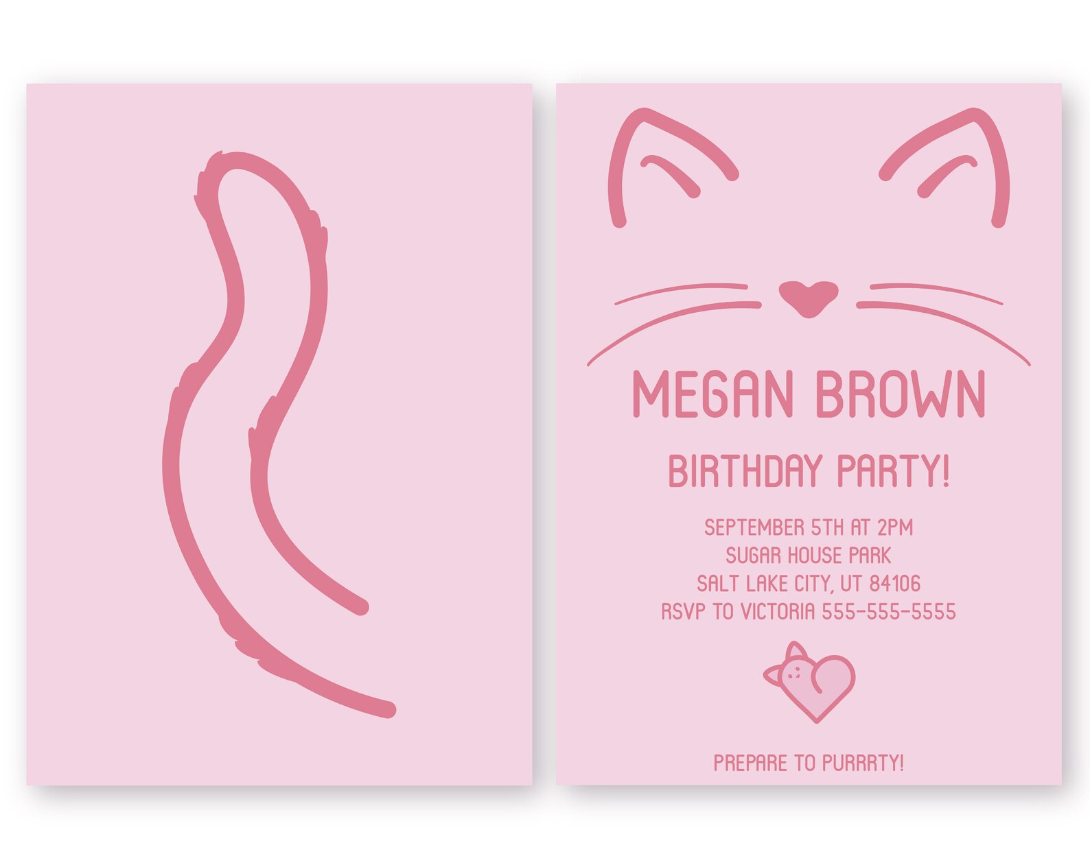 Cat Birthday Invitation Printable Template Cat Themed Party - Etsy