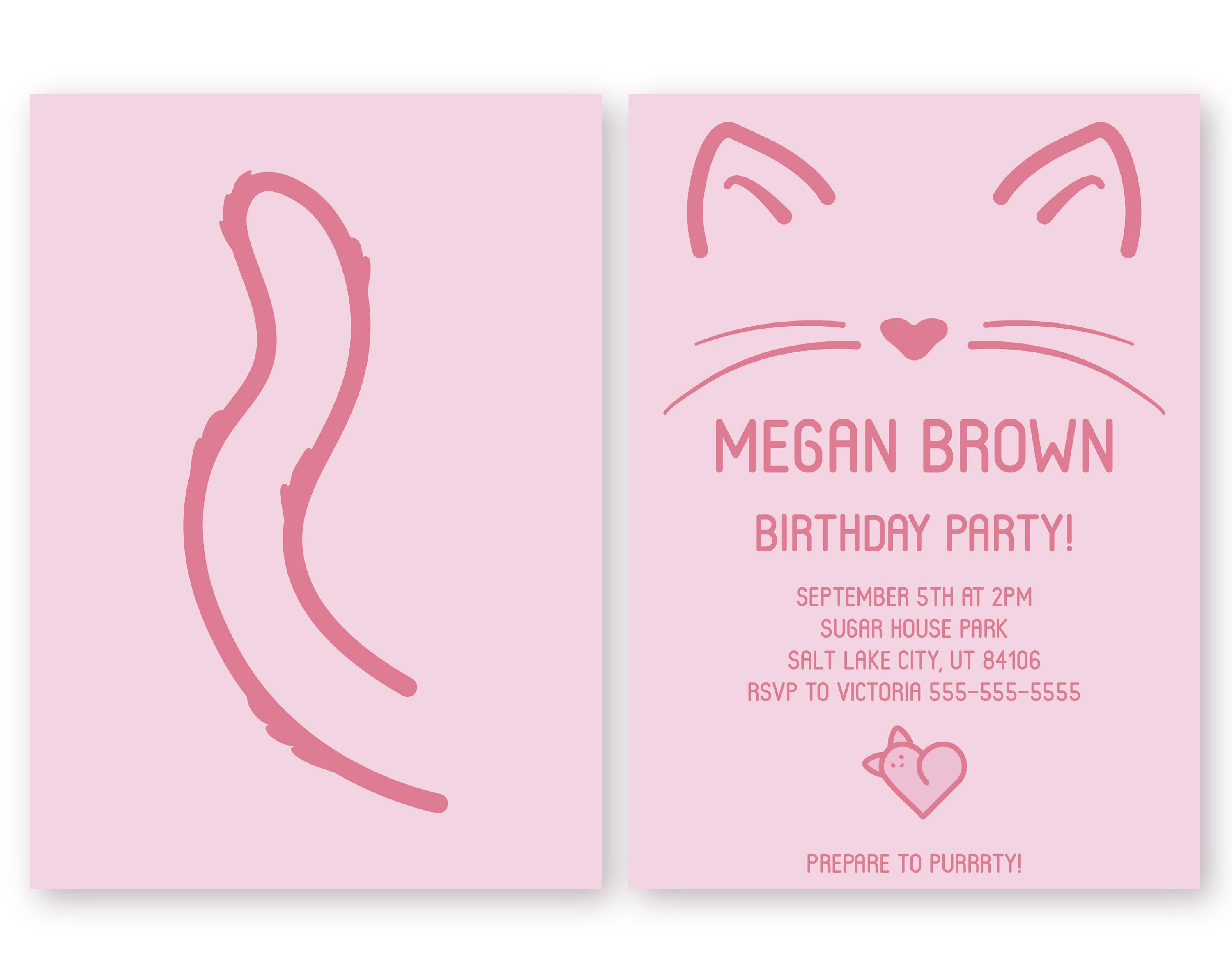 Cat Birthday Invitation Printable Template Cat Themed Party - Etsy España