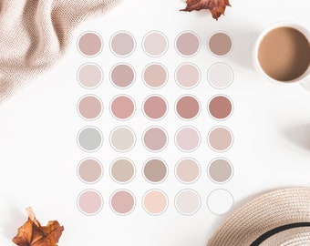 Muted Pink Instagram Highlight Icons, Calming Rose Palette (Digital Download)