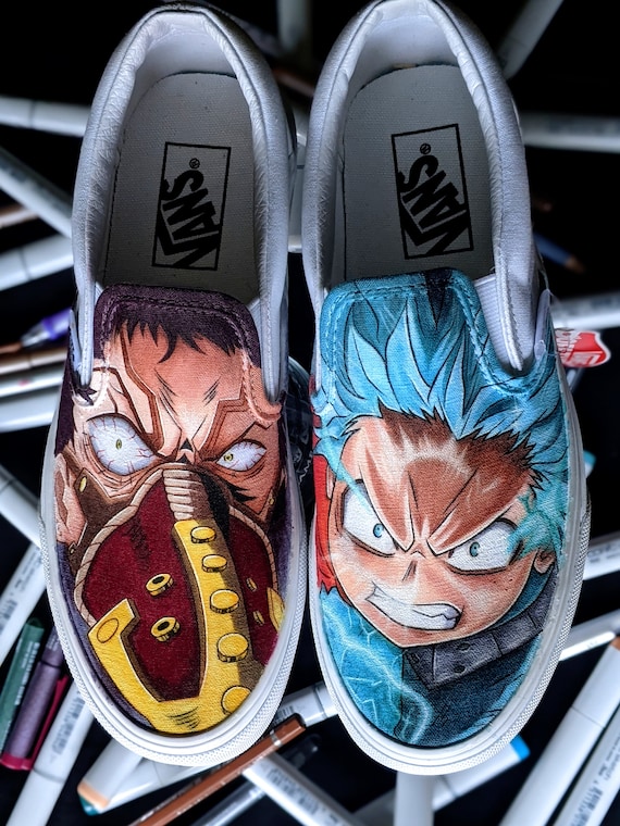 Custom Anime Vans Slip Ons 