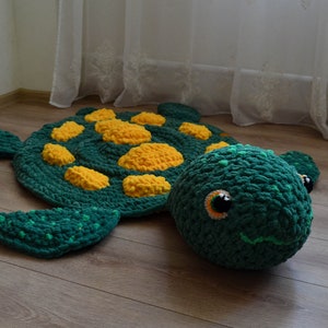 Handgefertigter, superweicher Jumbo-Schildkröten-Spielzeugteppich - individuelle Farben und Größen