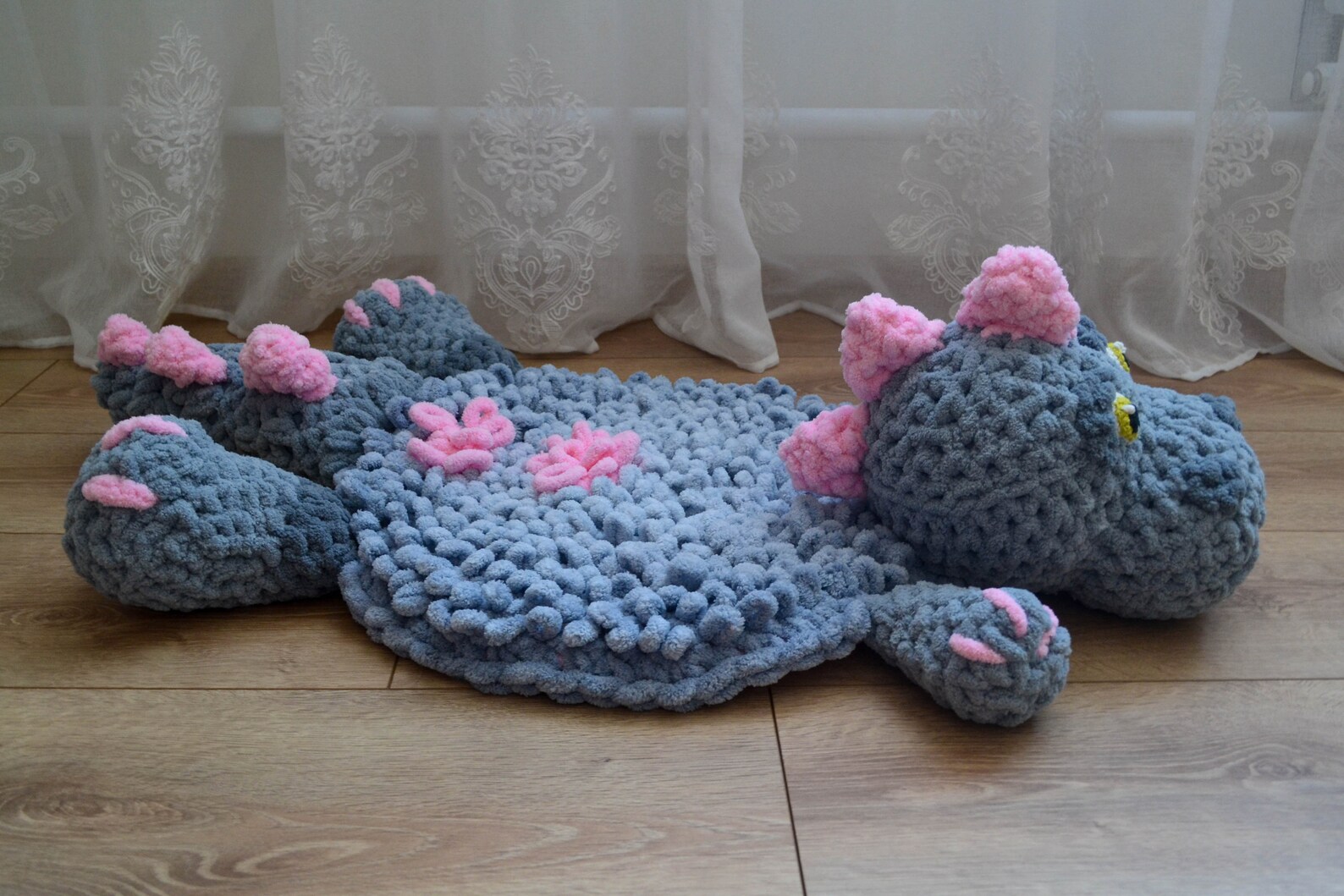 Cute Pastel Dinosaur Accent Rug Decor for the Girls Room Etsy