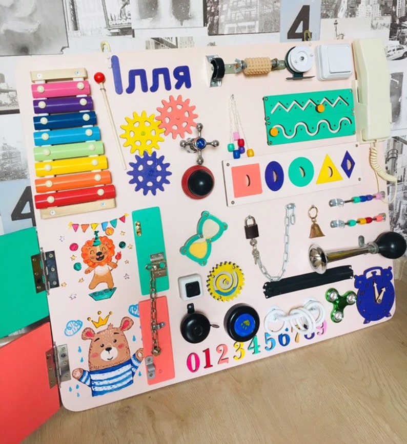 Learning Wall Toy for Kids waiting room furniture Busy Board Etsy