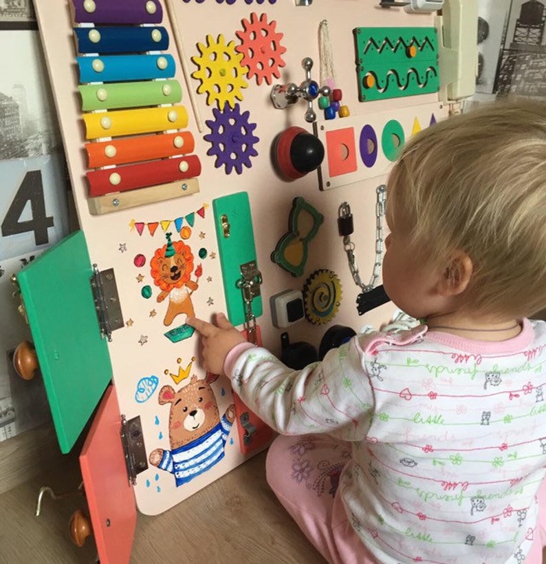 Learning Wall Toy for Kids waiting room furniture Busy Board Etsy