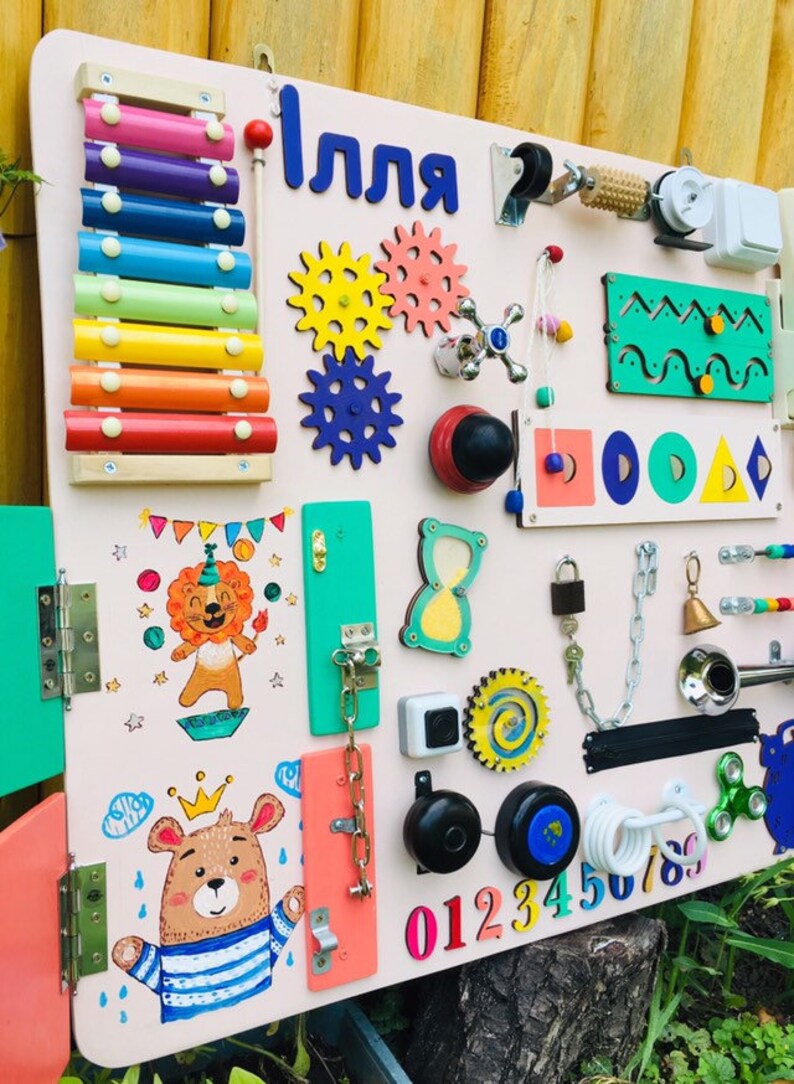 Learning Wall Toy for Kids waiting room furniture Busy Board Etsy