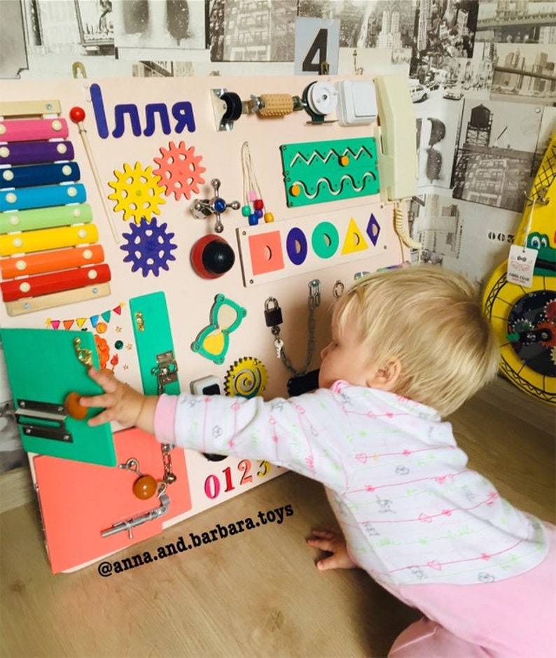 Learning Wall Toy for Kids waiting room furniture Busy Board Etsy