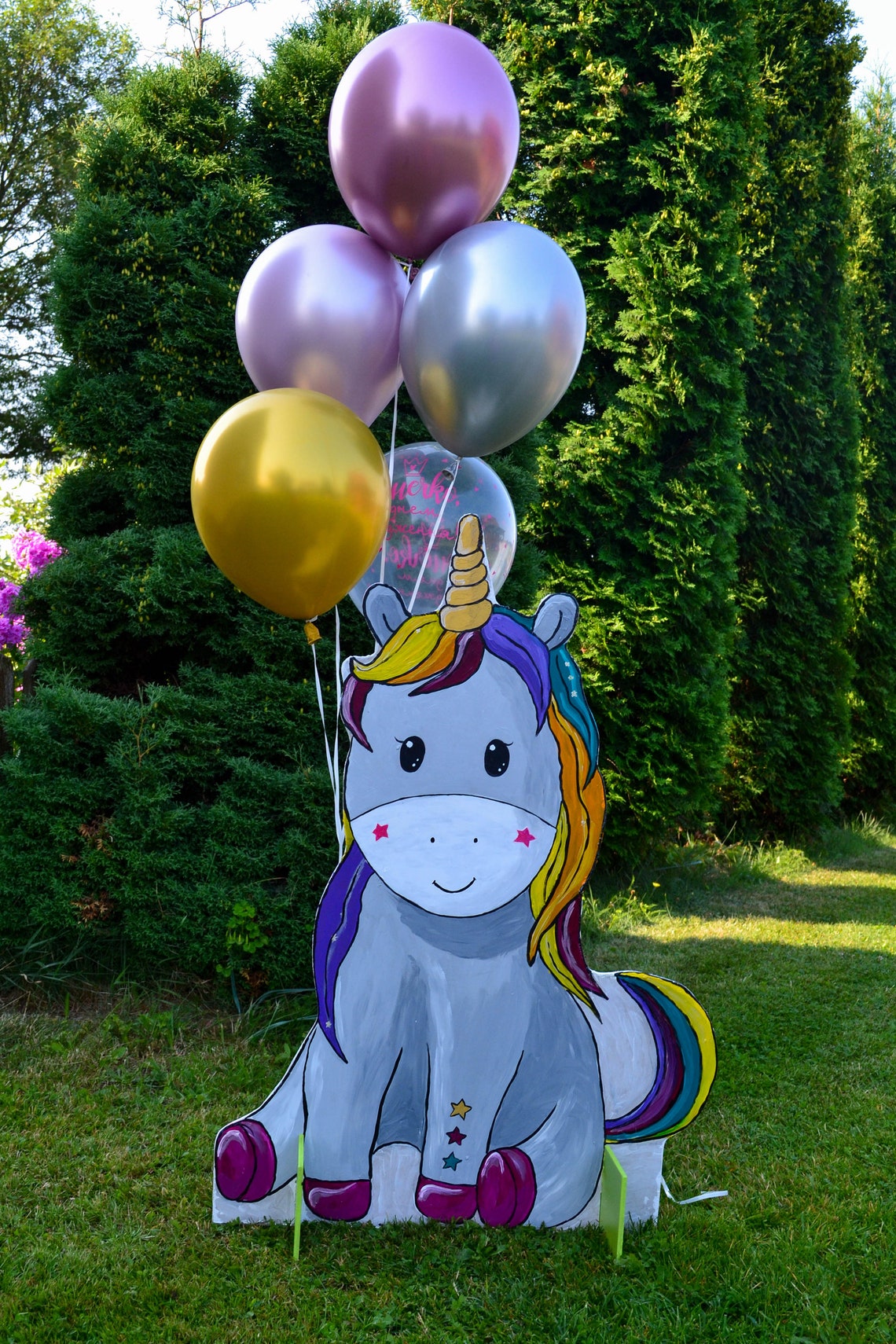 Handbemalte Party-Rasendekoration zum Einhorn-Geburtstag | Etsy