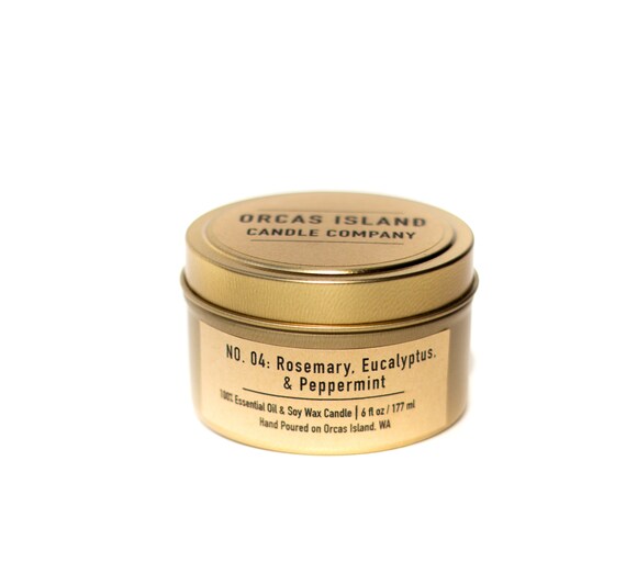 Peppermint /& Eucalyptus Soy Candle Travel Tin