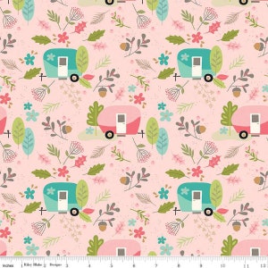 Double napped flannel pink from Glamp Camp by My Mind&#39;s Eye for Riley Blake Designs