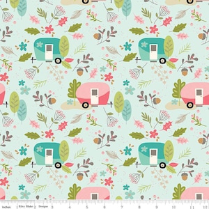 Double napped flannel mint from Glamp Camp by My Mind&#39;s Eye for Riley Blake Designs
