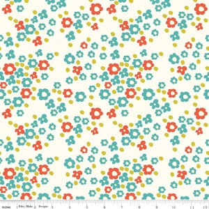 On the Bright Side Hippy Flowers Cream Sandy Gervais for Riley Blake Qty 1 is 1/2 yard